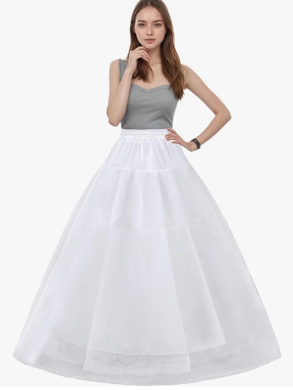 White Tiered Petticoat Skirt - Lightweight Bridal Underskirt